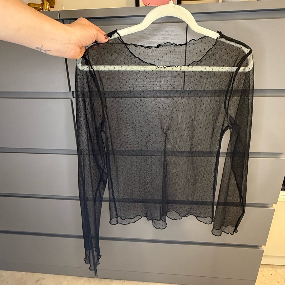 Zara Black Sheer Blouse